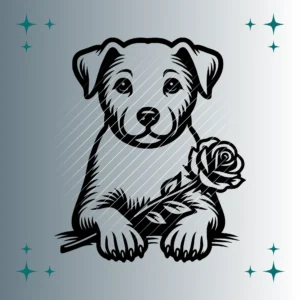 Happy Hund Rose | Plotterdatei | SVG & PNG