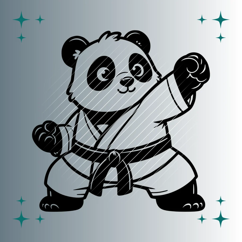 Panda Karate #2 | Plotterdatei | SVG & PNG