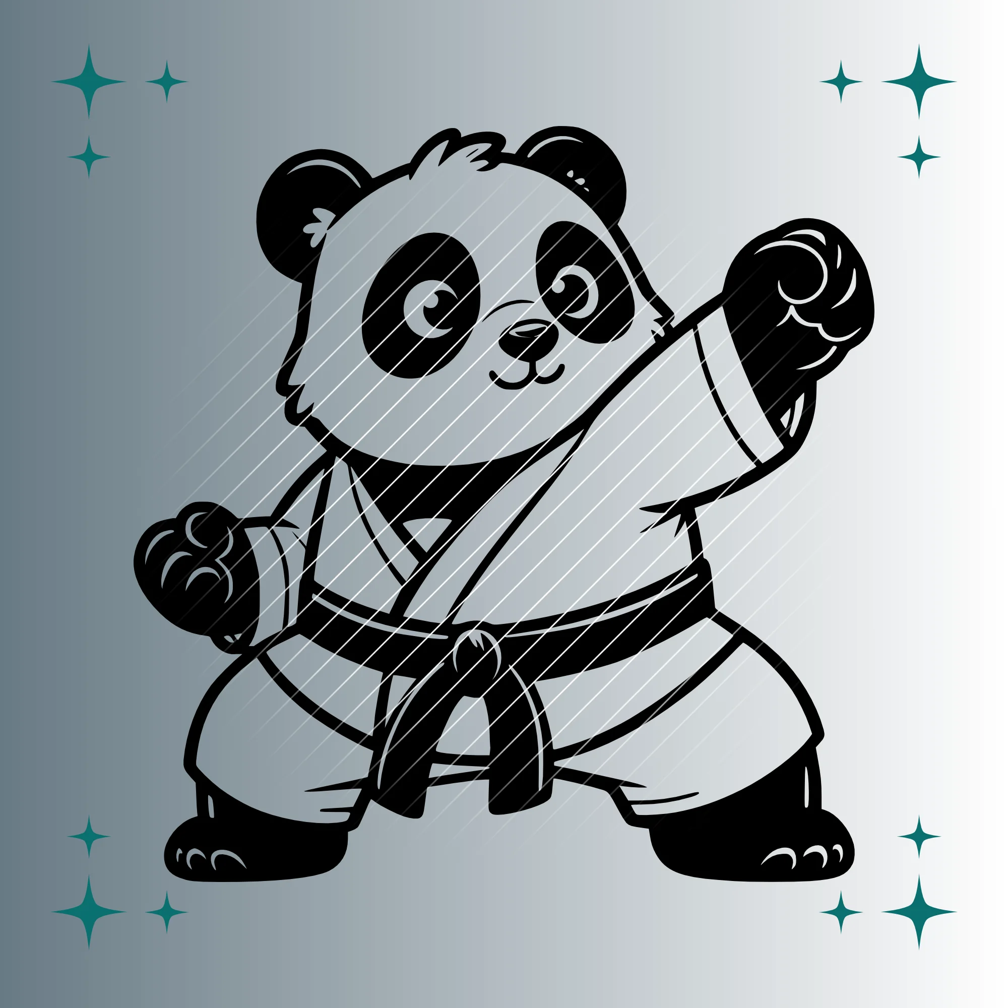 Panda Karate #2 | Plotterdatei | SVG & PNG