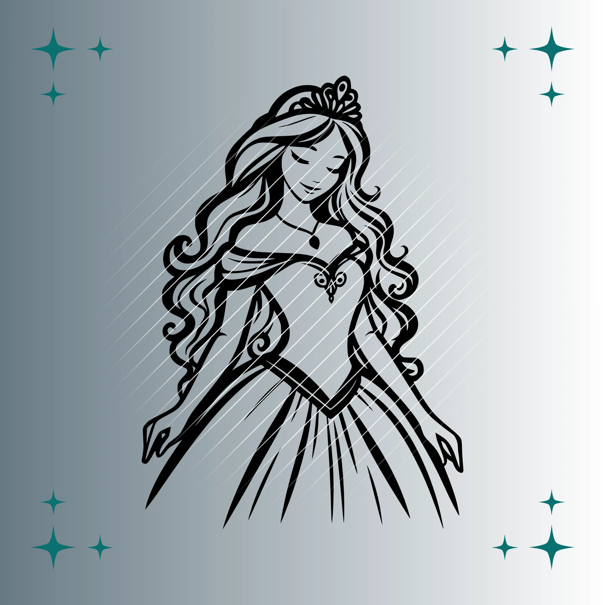 Happy Prinzessin #2 | Plotterdatei SVG & PNG