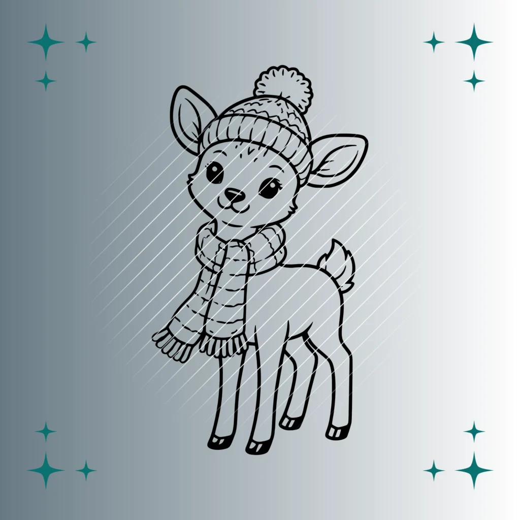 Happy Reh Winter | Plotterdatei SVG & PNG