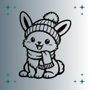 Happy Schneehase Winter | Plotterdatei | SVG & PNG