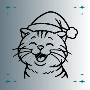 Happy Scottish Fold Katze Weihnachtsmütze | Plotterdatei | SVG & PNG