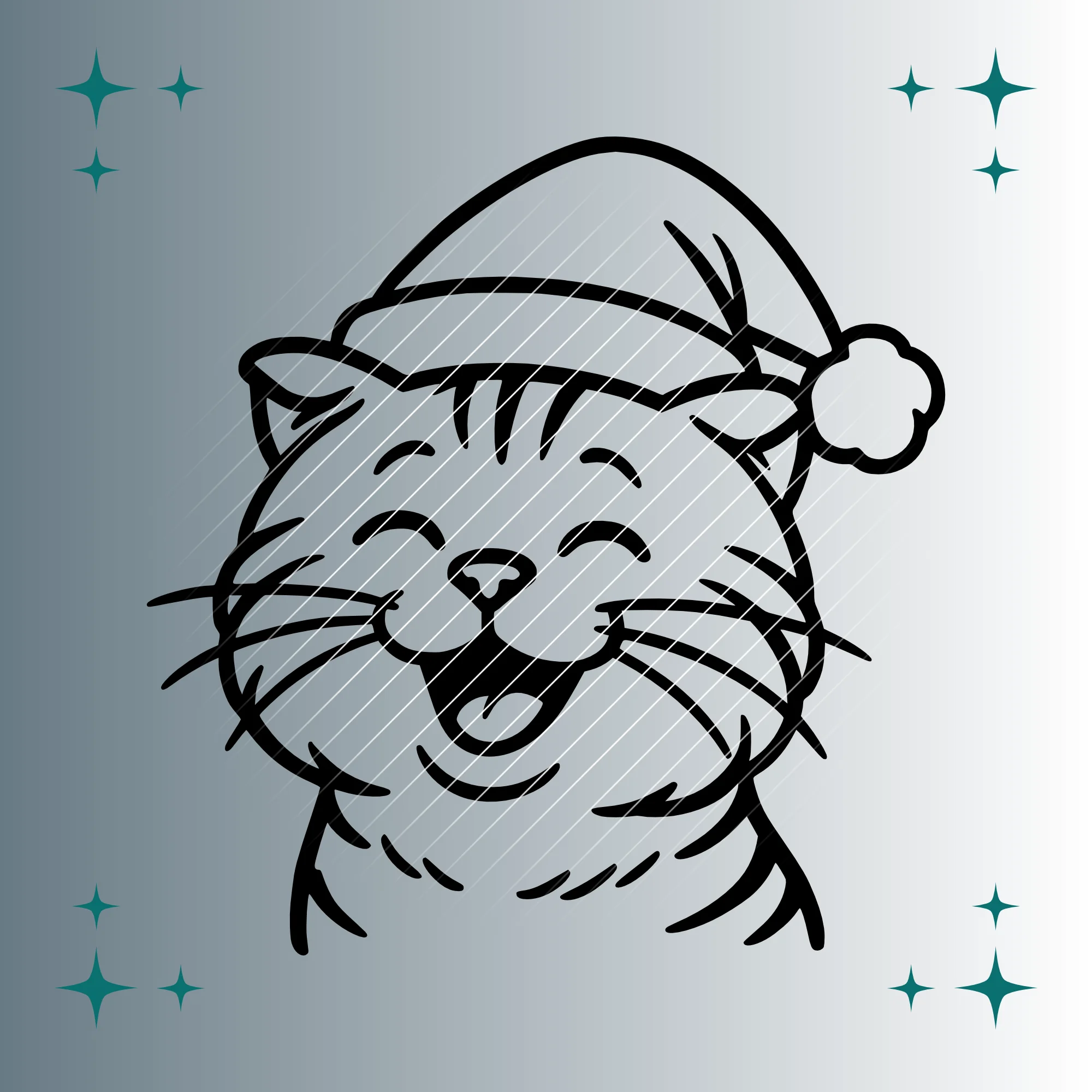 Happy Scottish Fold Katze Weihnachtsmütze | Plotterdatei | SVG & PNG