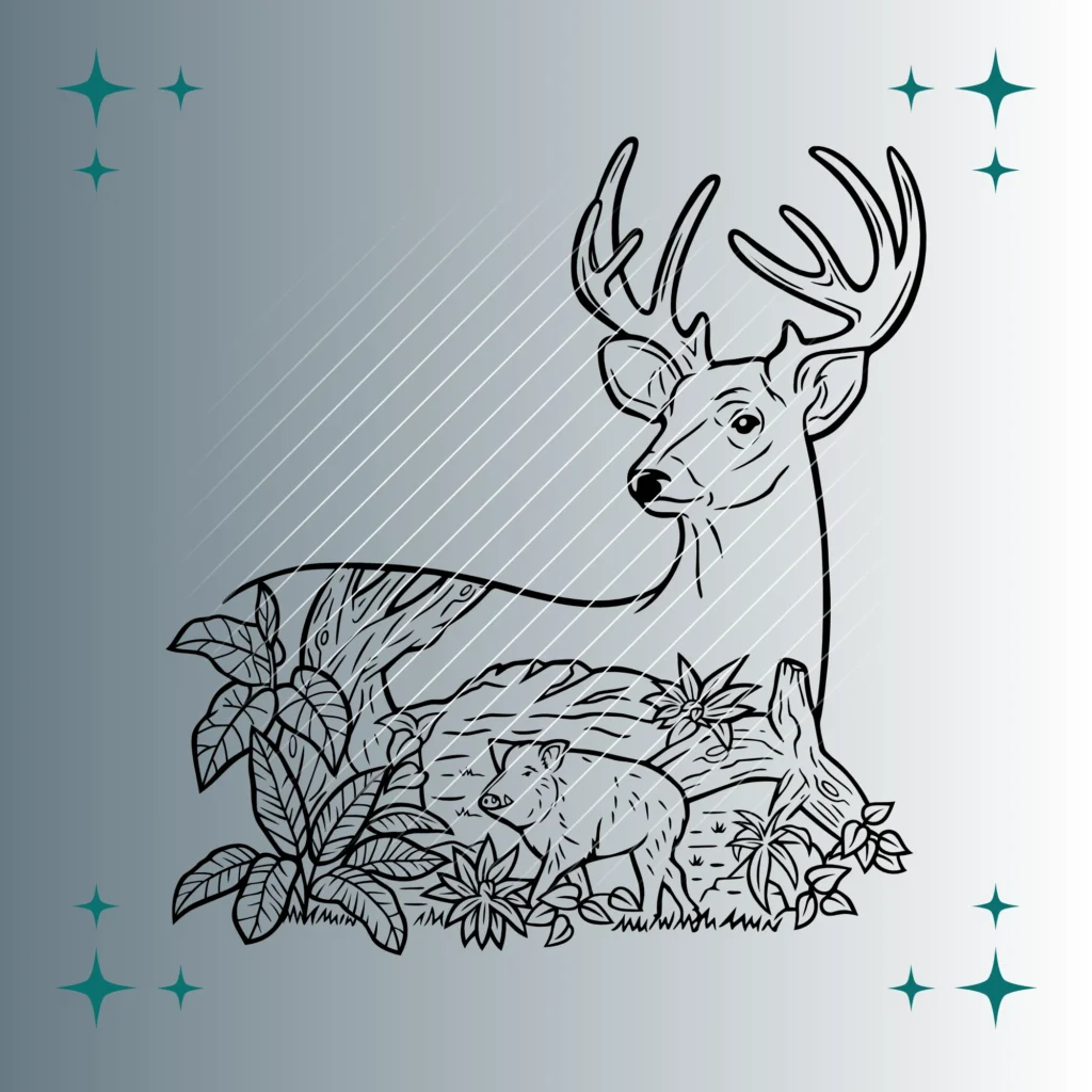 Hirsch & Wildschwein | Plotterdatei | SVG & PNG