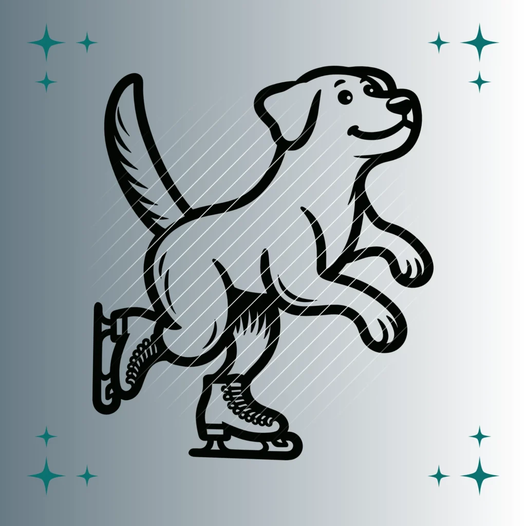 Hund Eislaufen | Plotterdatei | SVG & PNG