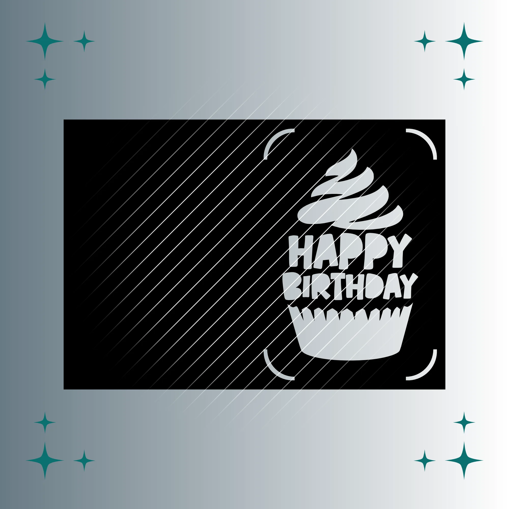 Karte Happy Birthday Muffin | Plotterdatei SVG – Bild 2