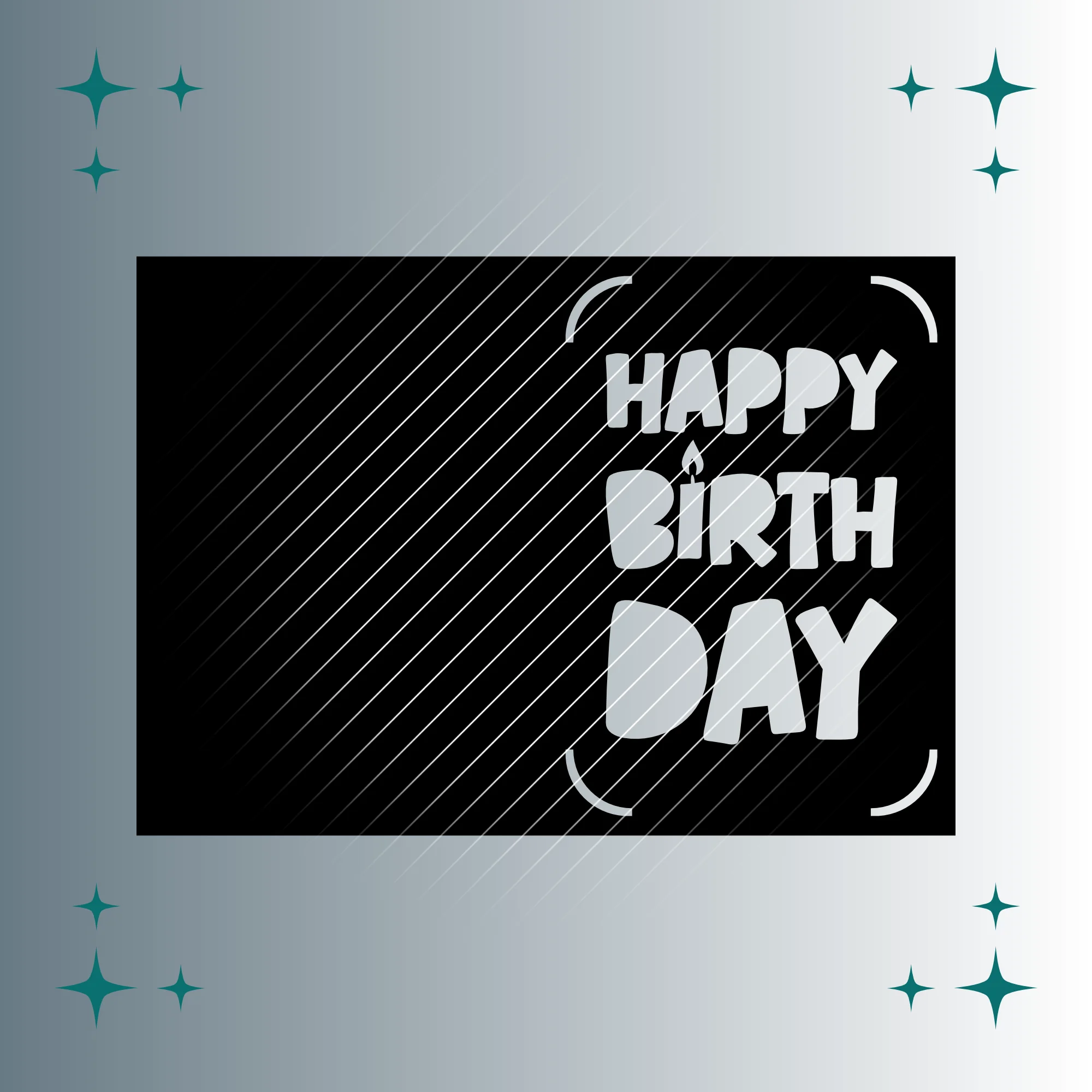 Karte Happy Birthday Stencil | Plotterdatei SVG & PNG – Bild 2