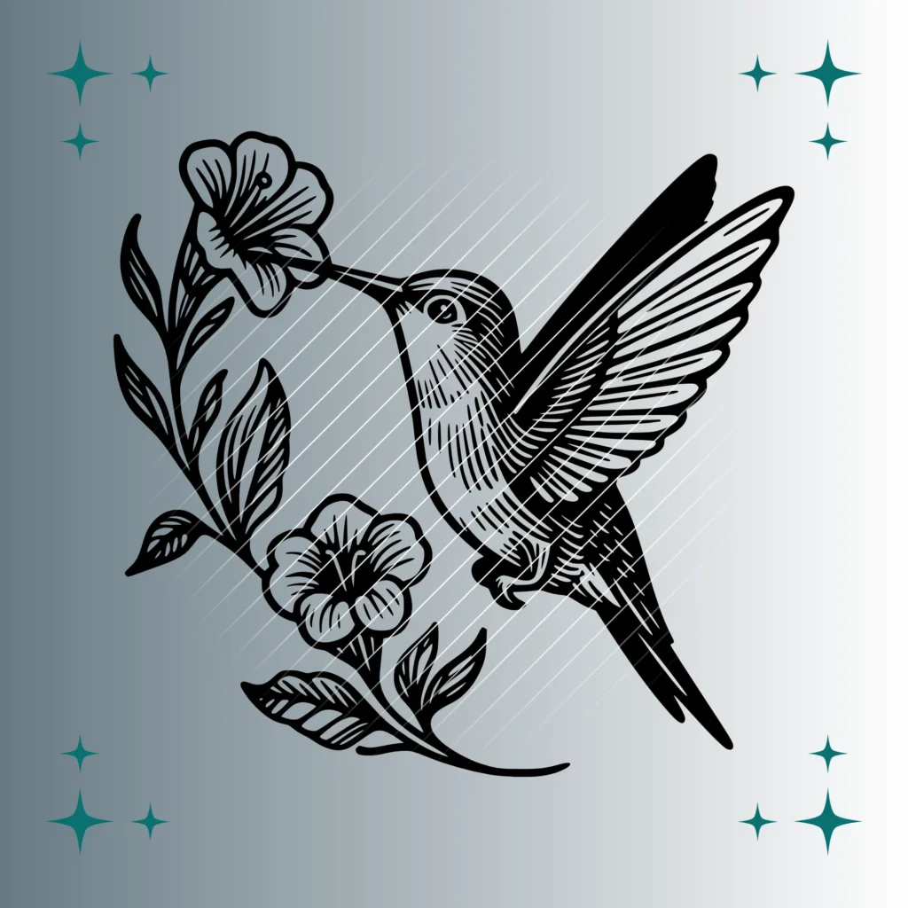 Kolibri Blume | Plotterdatei | SVG & PNG