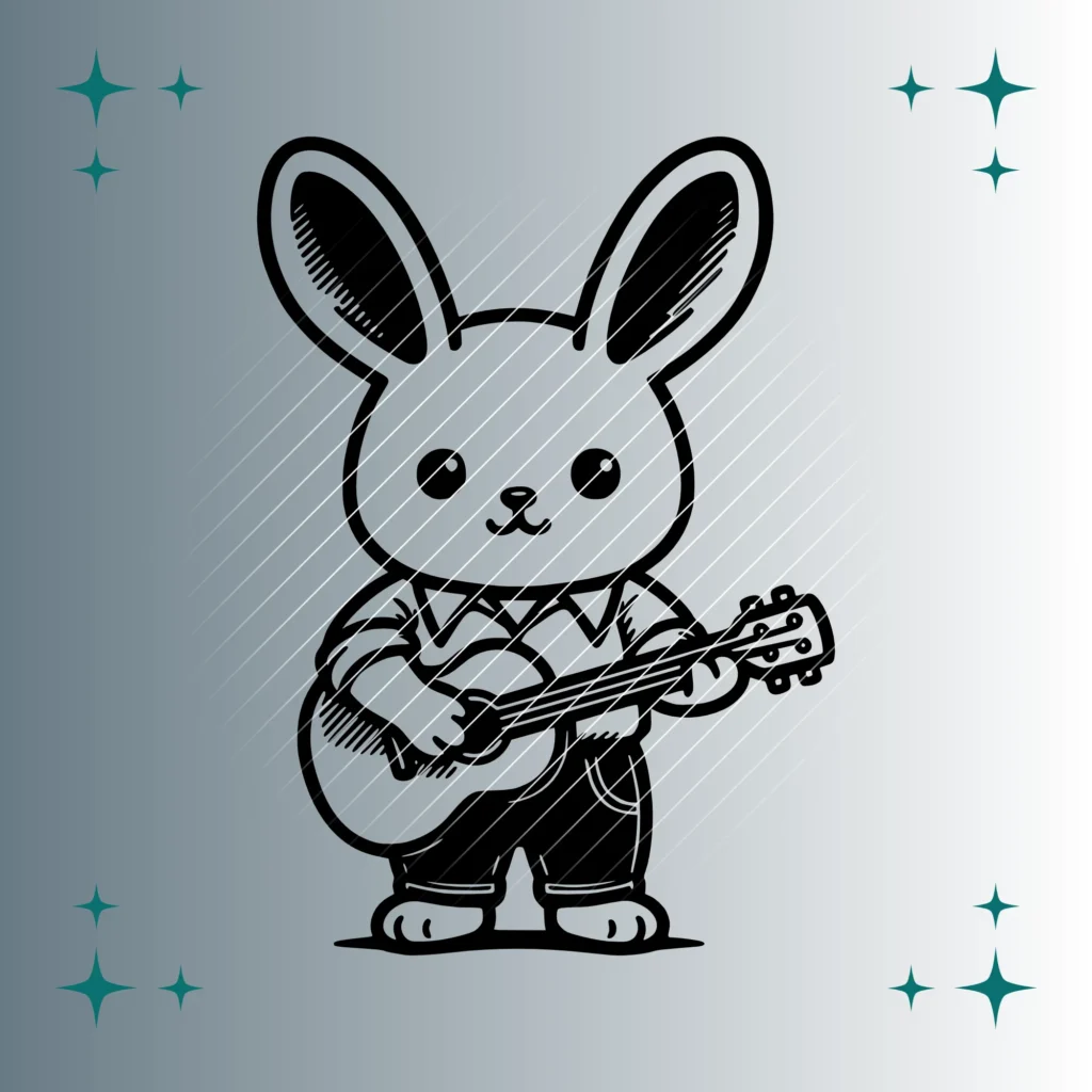 Osterhase Gitarre | Plotterdatei SVG & PNG