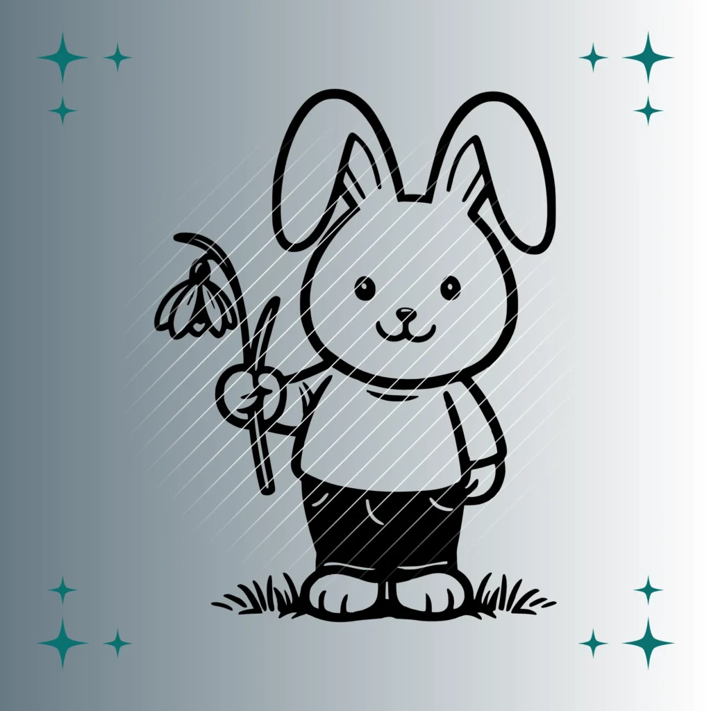 Osterhase Schneeglöckchen | Plotterdatei SVG & PNG