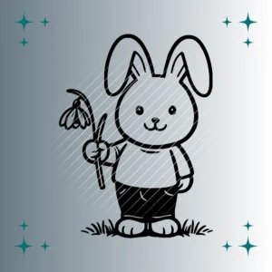 Osterhase Schneeglöckchen | Plotterdatei SVG & PNG