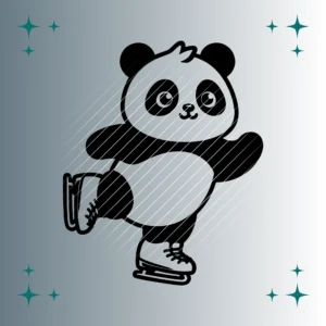 Panda Eislaufen | Plotterdatei | SVG & PNG