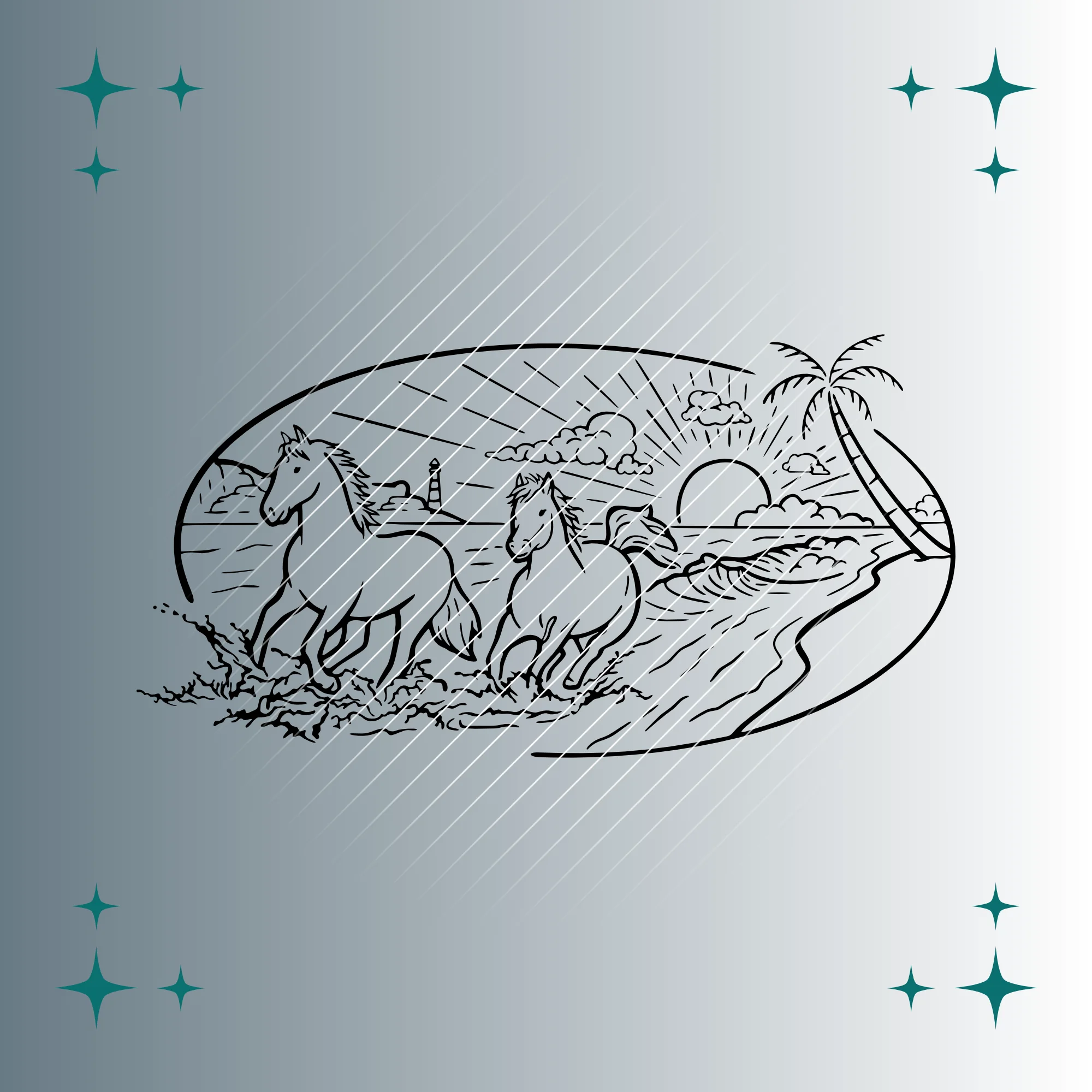 Pferde | Plotterdatei | SVG & PNG