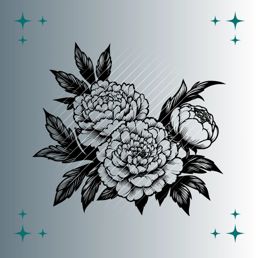 Pfingstrosen | Plotterdatei SVG & PNG