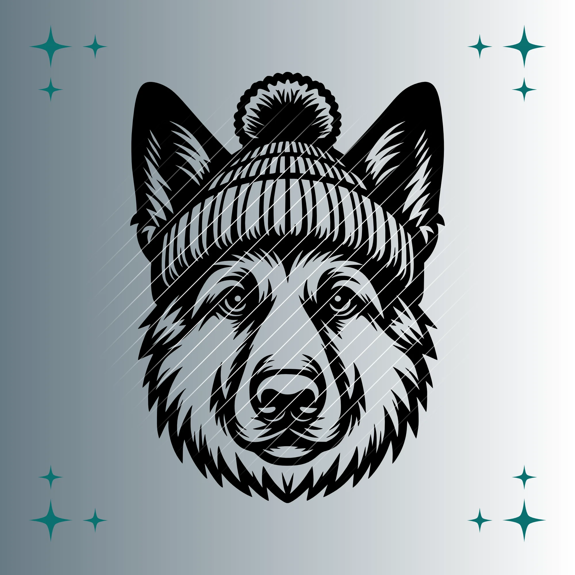 Schäferhund Bommelmütze #2 | Plotterdatei | SVG & PNG