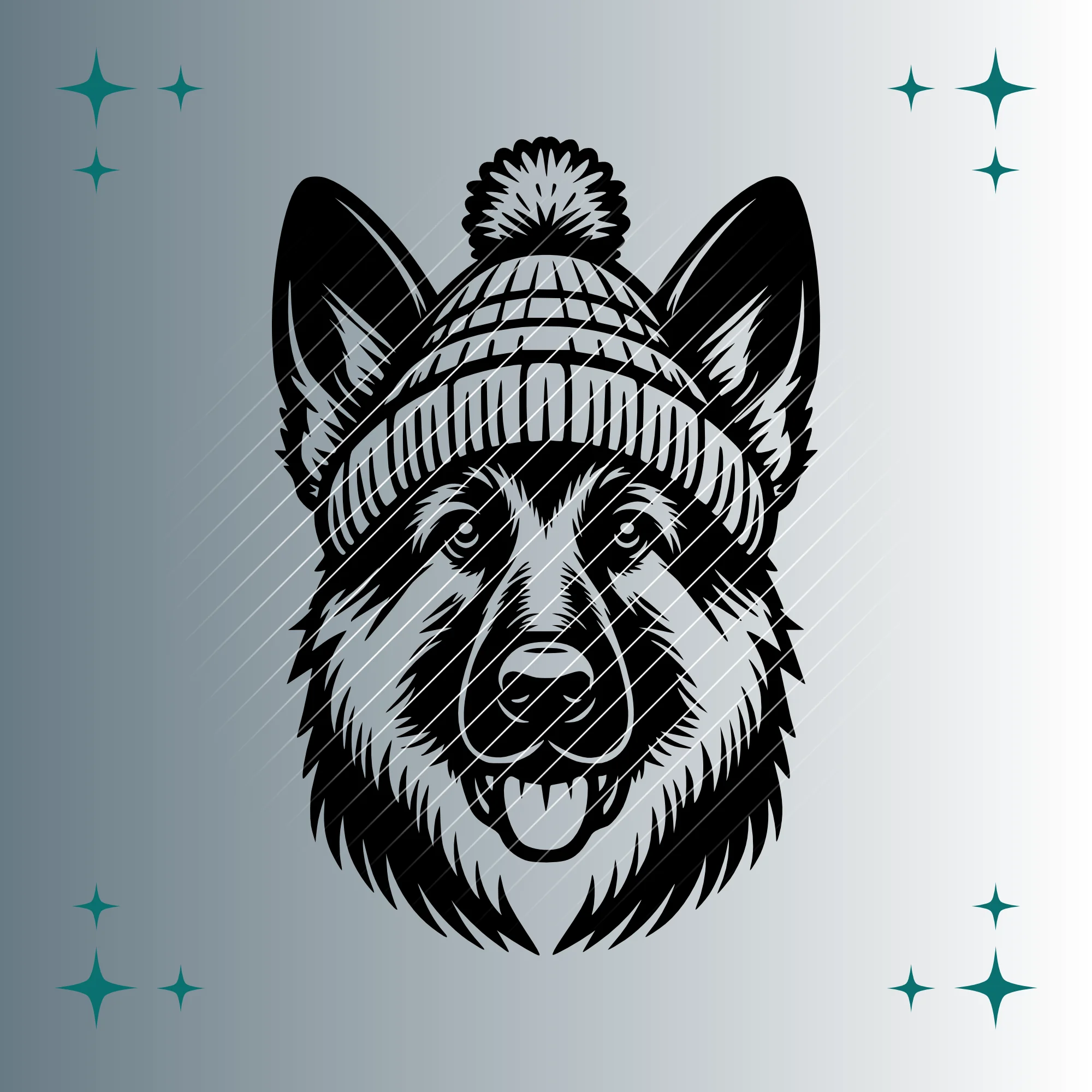 Schäferhund Bommelmütze | Plotterdatei | SVG & PNG