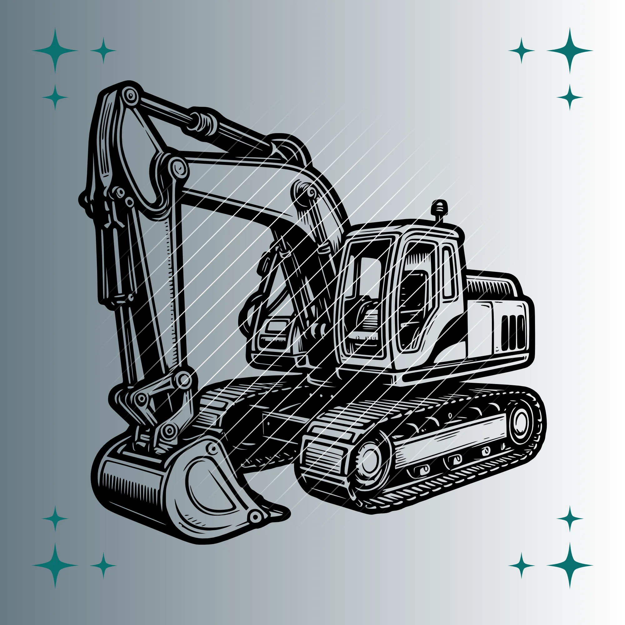 Schaufelbagger #2 | Plotterdatei | SVG & PNG