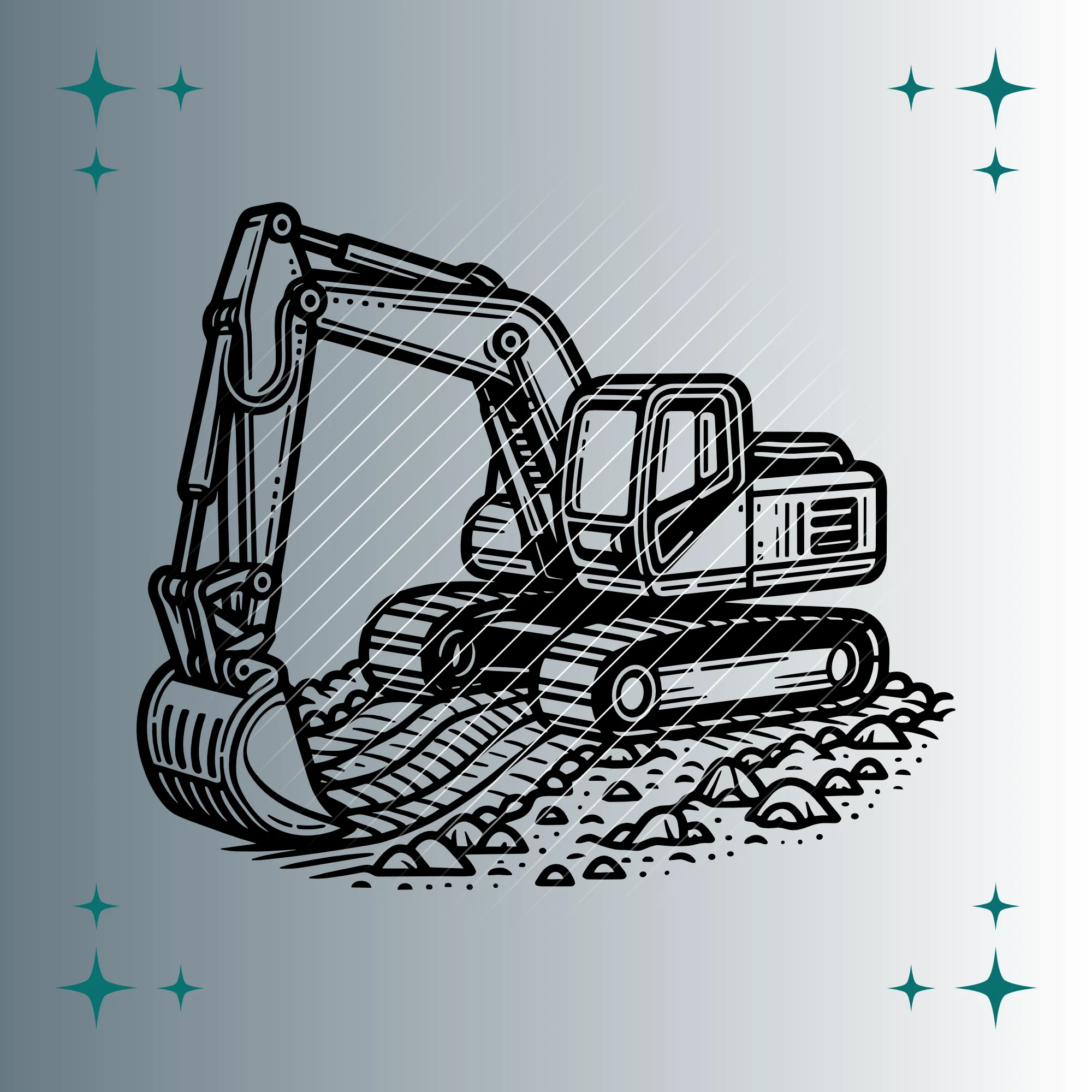 Schaufelbagger | Plotterdatei | SVG & PNG