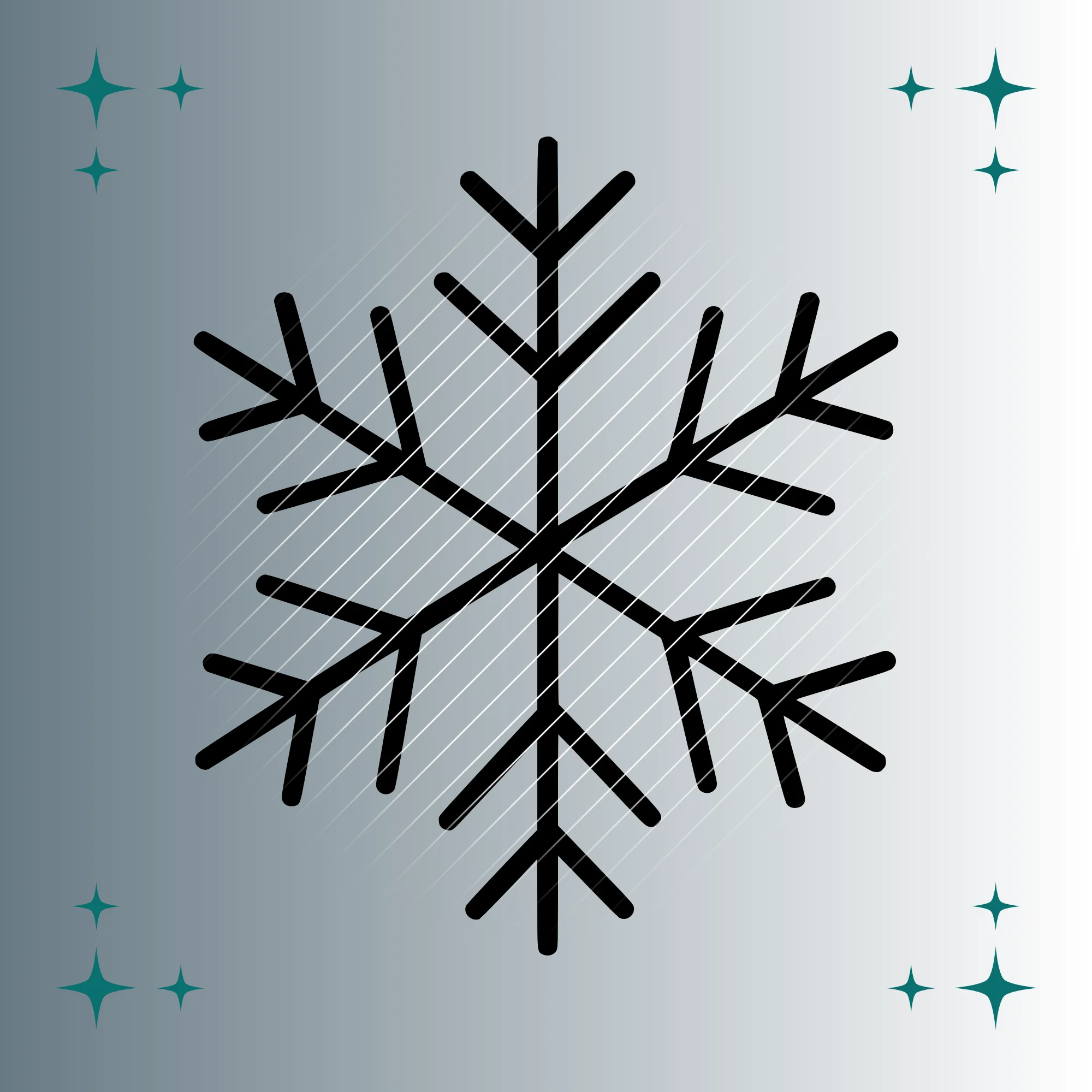 Schneeflocke Silhouette | Plotterdatei | SVG & PNG