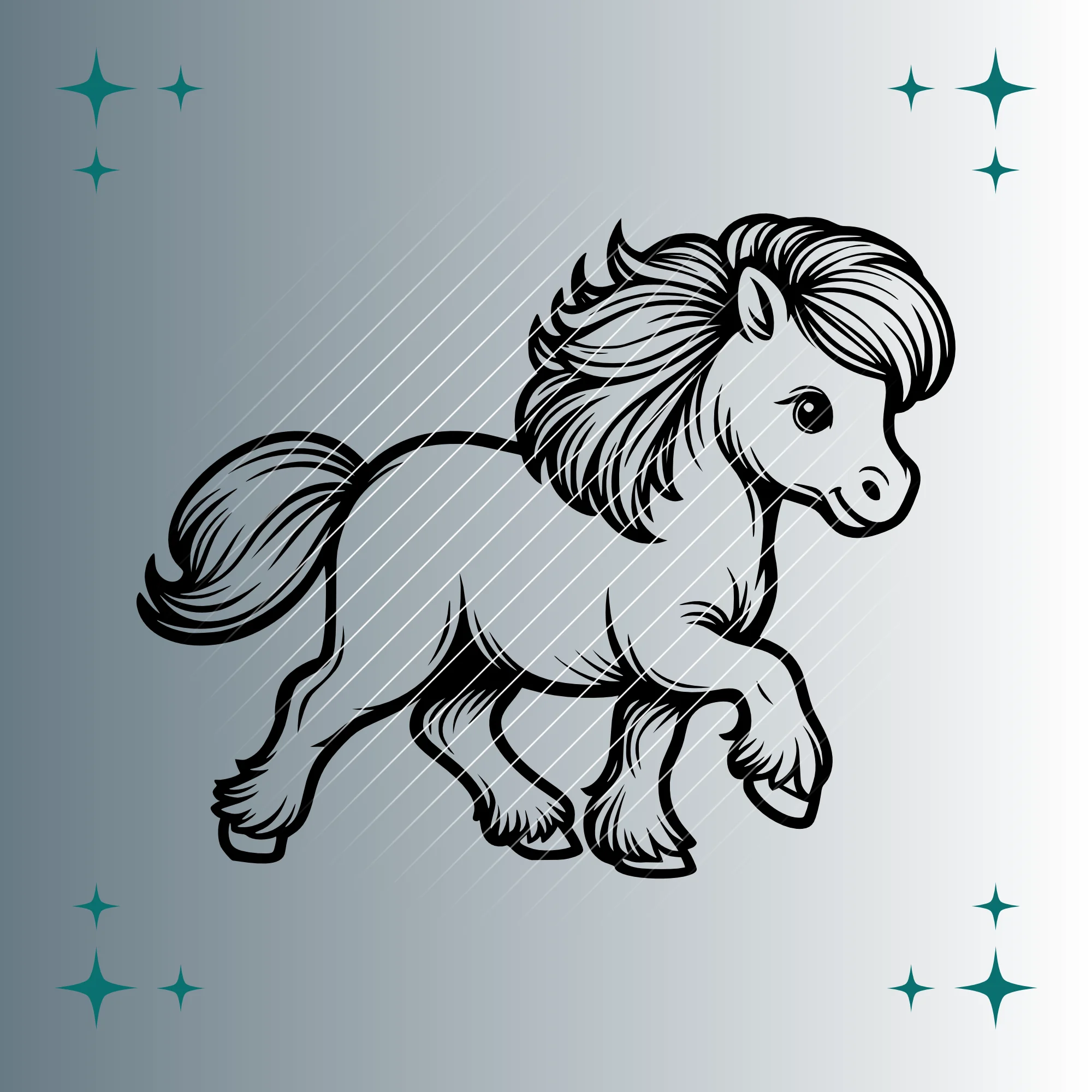 Shetlandpony #7 | Plotterdatei SVG & PNG