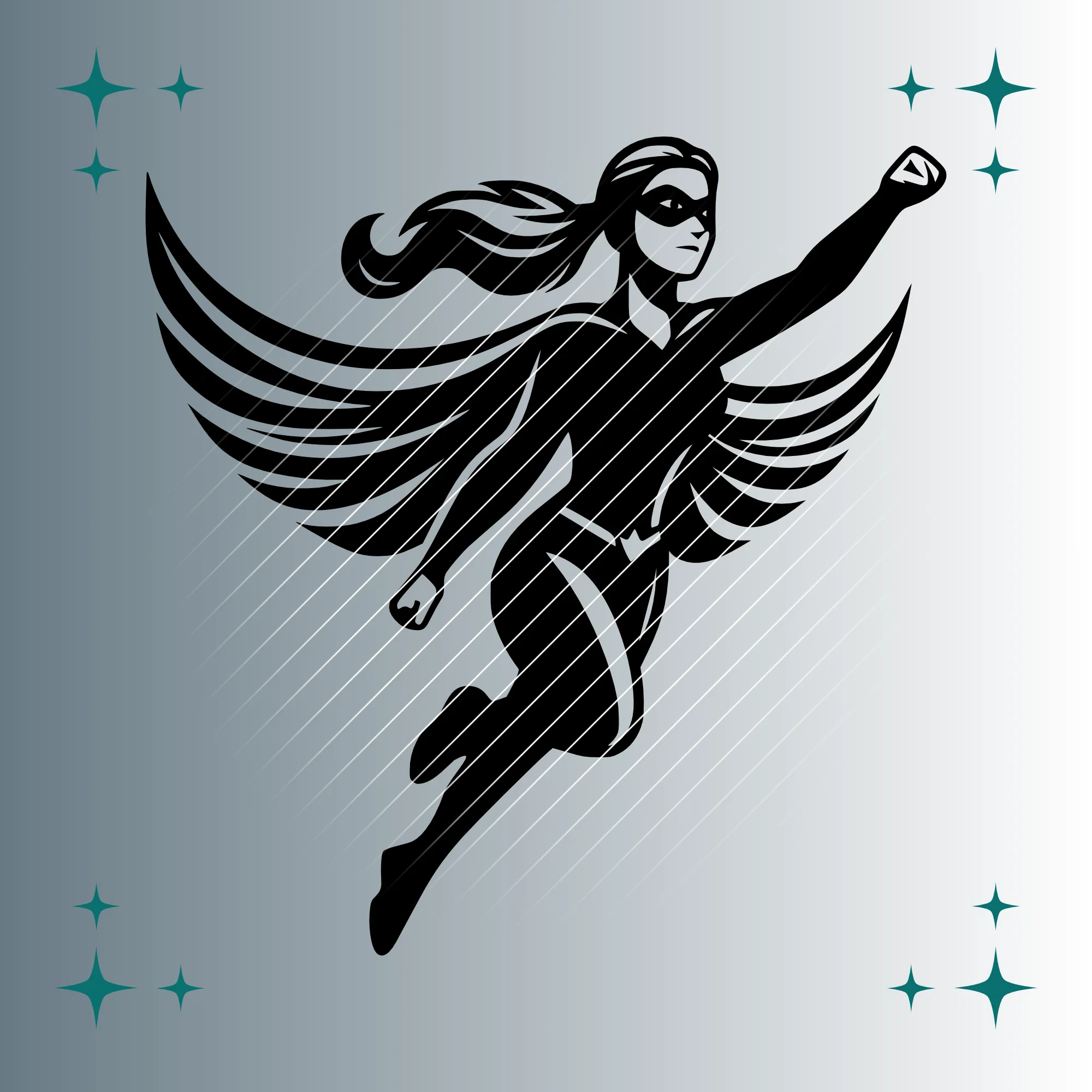Superheldin | Plotterdatei SVG & PNG