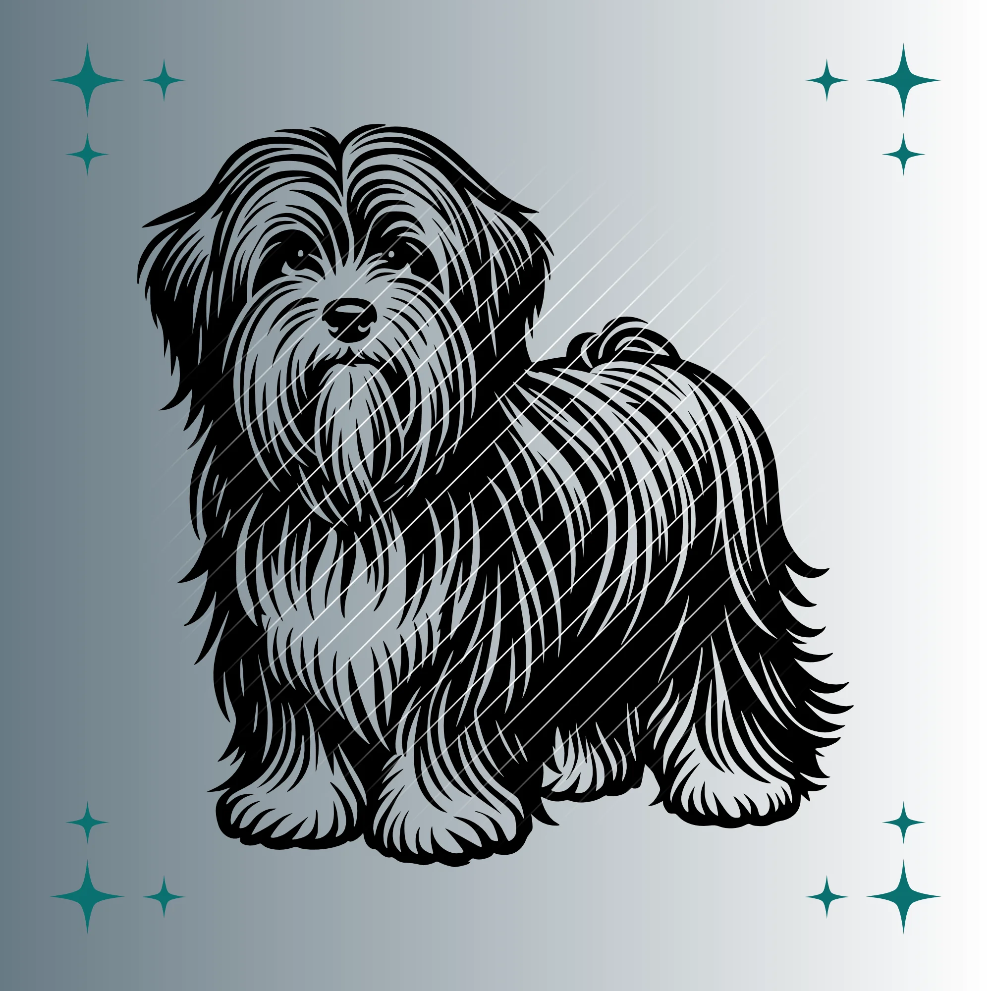 Tibet Terrier Hund | Plotterdatei SVG & PNG