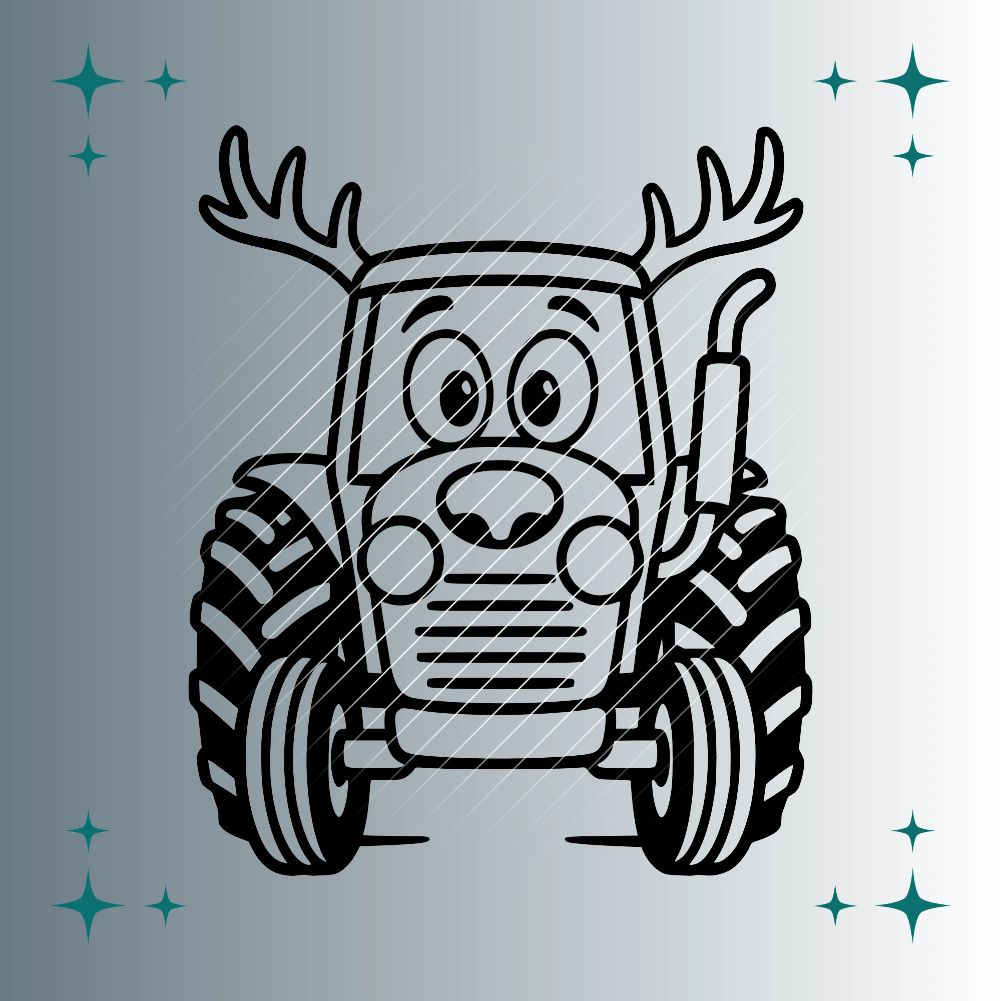 Traktor Geweih | Plotterdatei | SVG & PNG