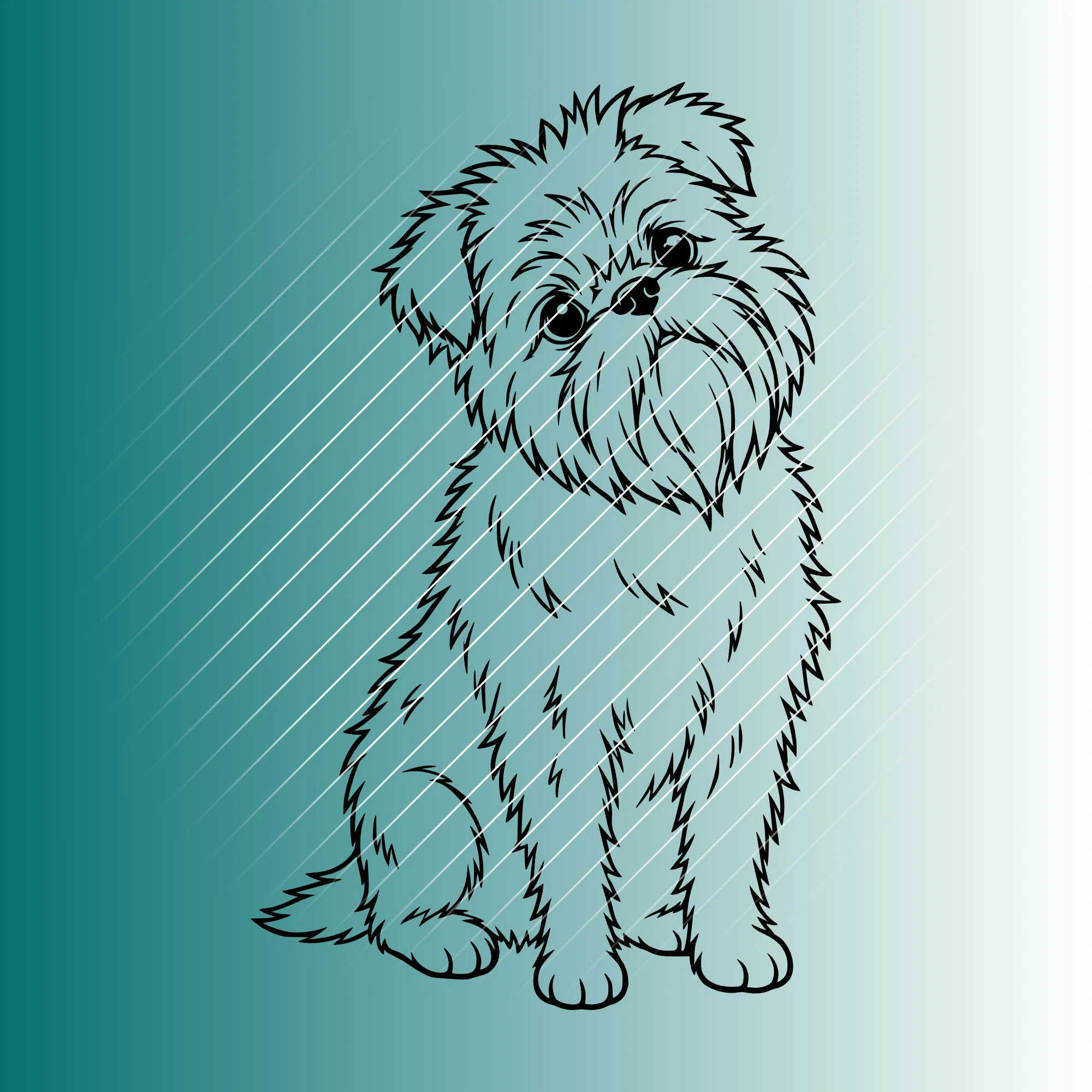 Affenpinscher Hund #6 | Plotterdatei SVG & PNG