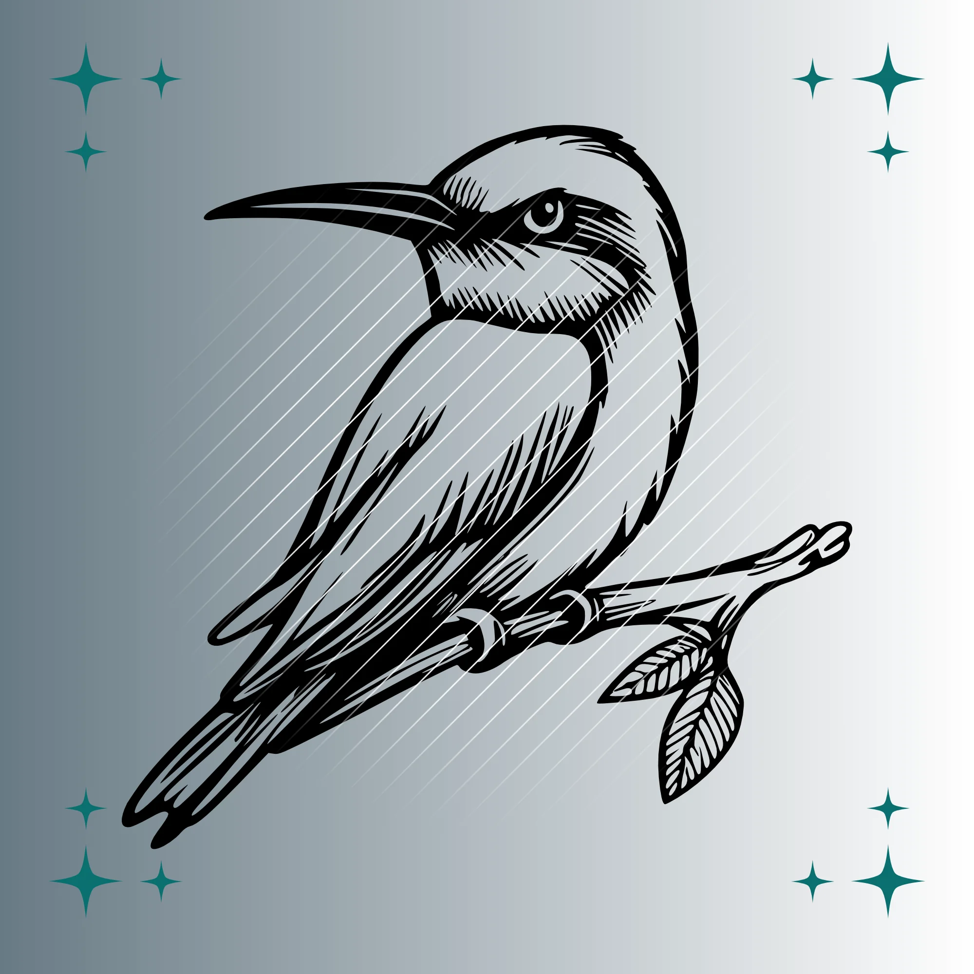 Bienenfresser Vogel #2 | Plotterdatei SVG & PNG