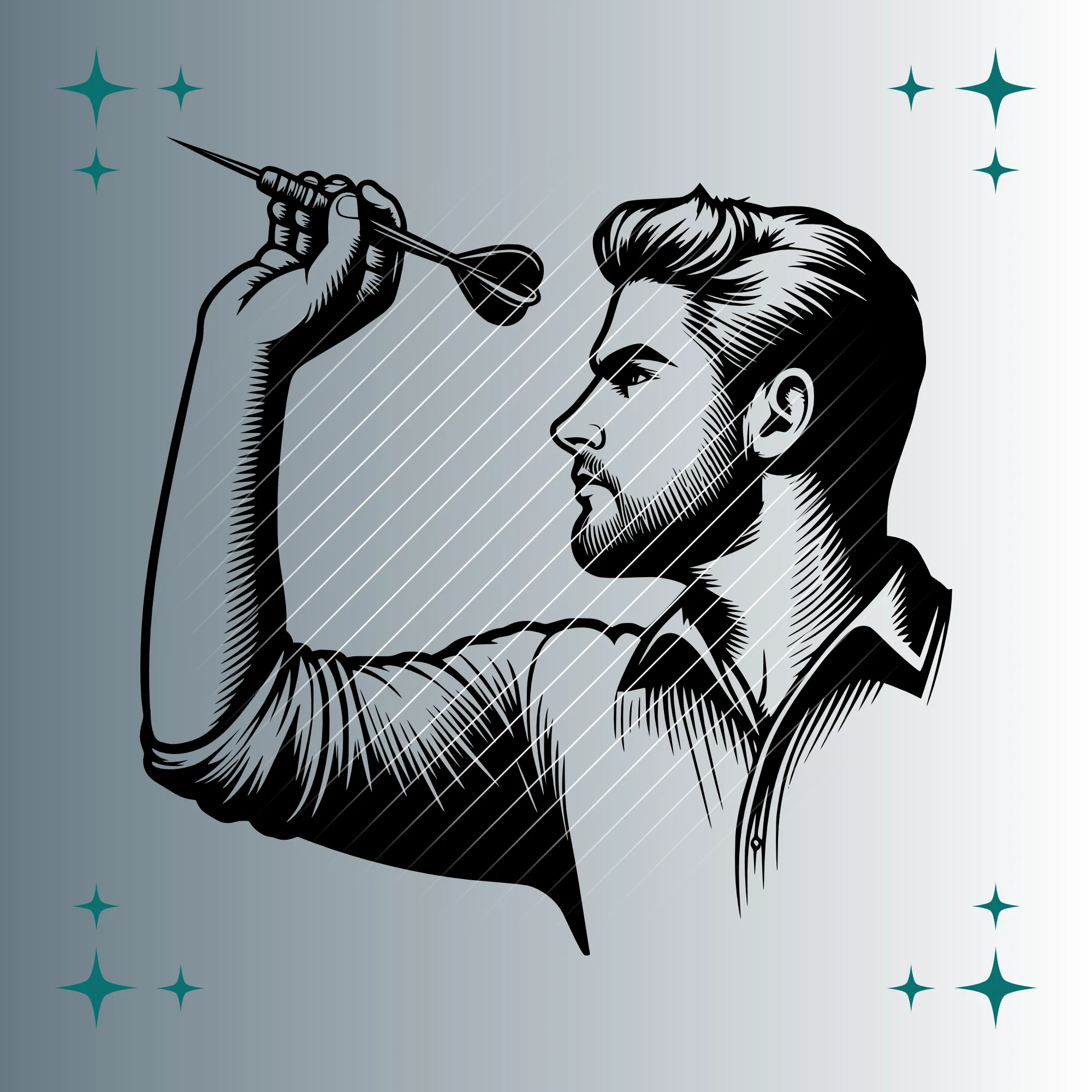 Dartspieler | Plotterdatei SVG & PN