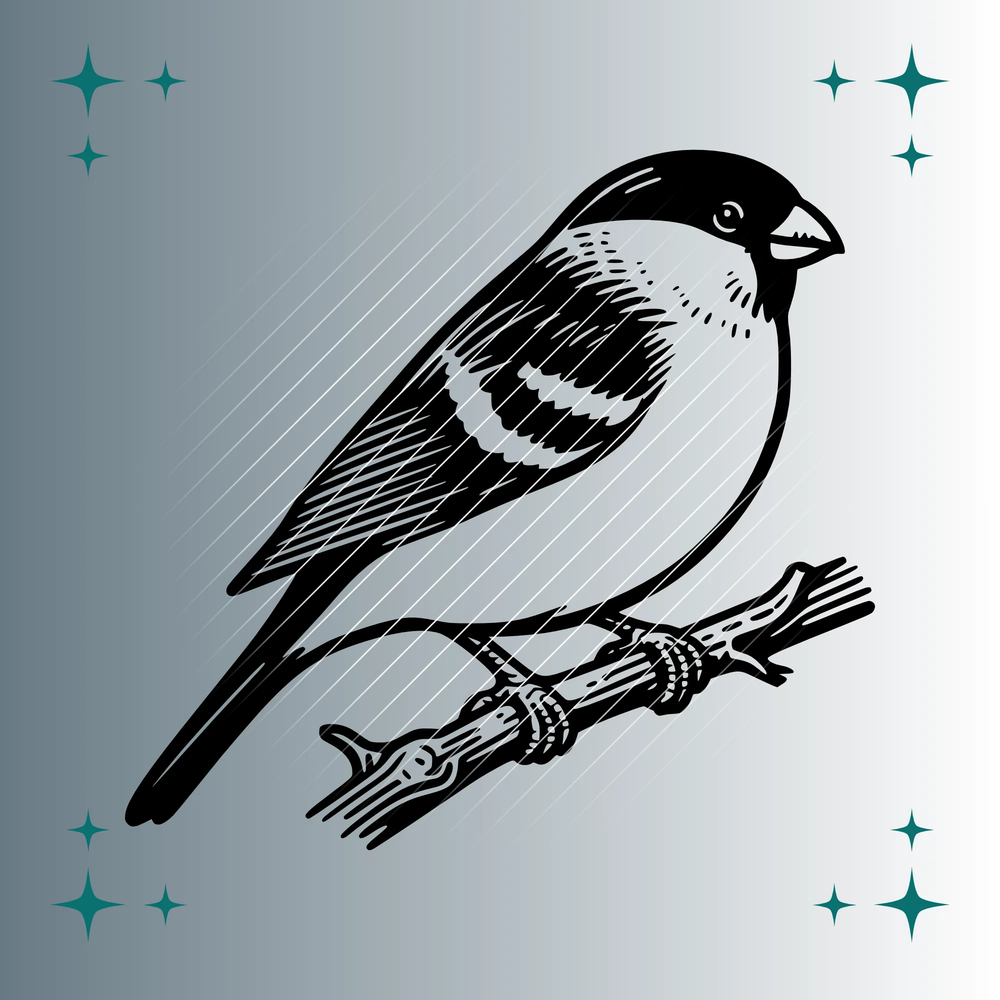 Dompfaff Vogel | Plotterdatei SVG & PNG