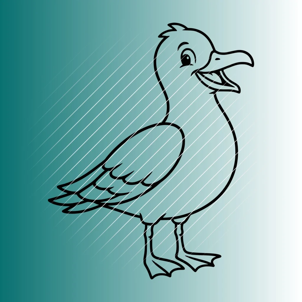 Happy Möwe #2 | Plotterdatei SVG & PNG