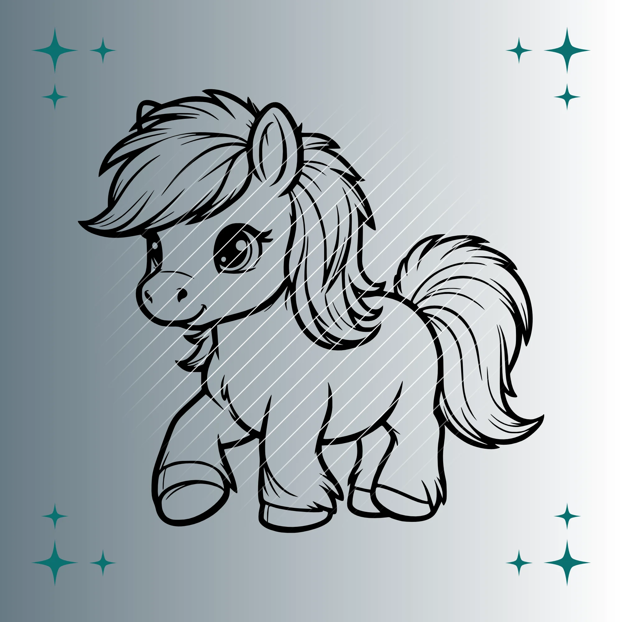Happy Pony #2 | Plotterdatei SVG & PNG