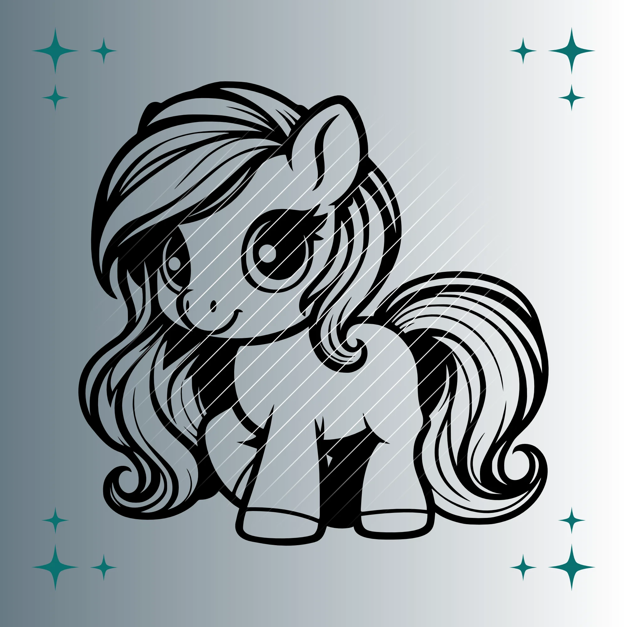 Happy Pony | Plotterdatei SVG & PNG