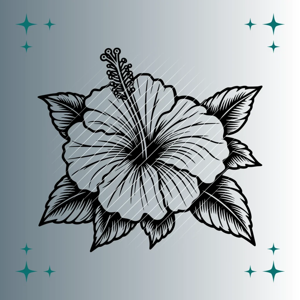 Hibiskus Pflanze | Plotterdatei SVG & PNG