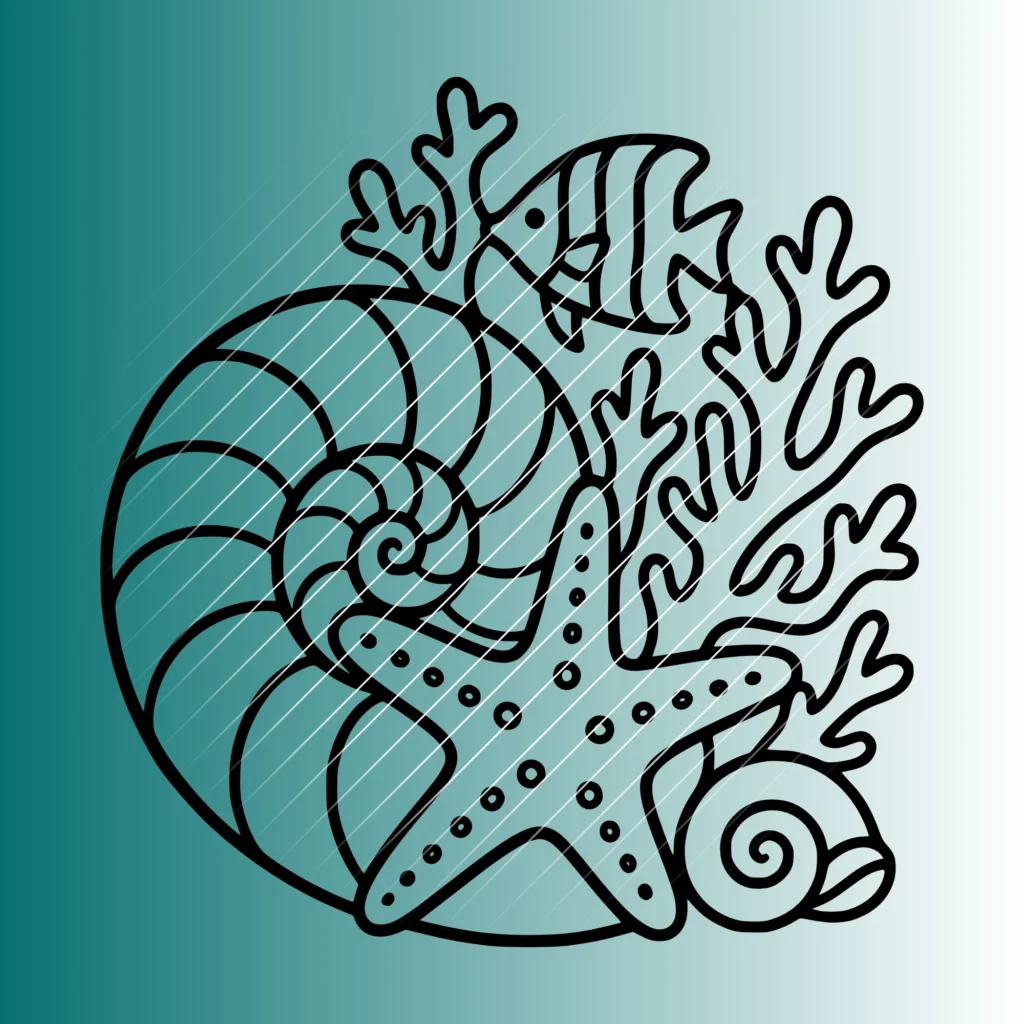 Muschel & Seestern | Plotterdatei SVG & PNG