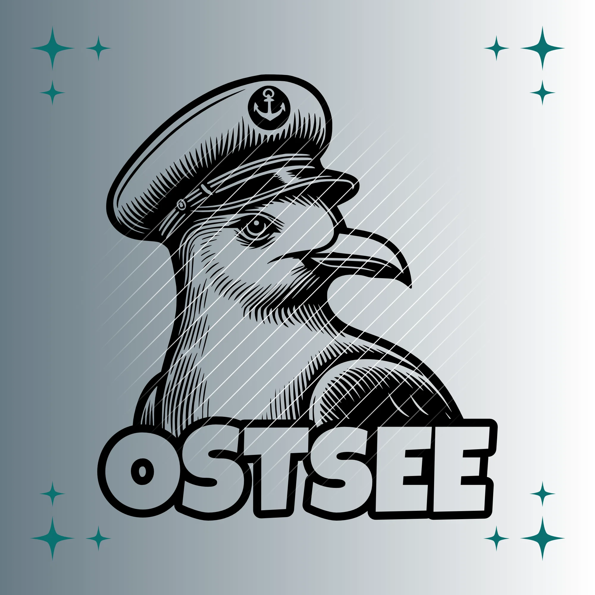 Ostsee Seemöwe Matrosenmütze | Plotterdatei SVG & PNG