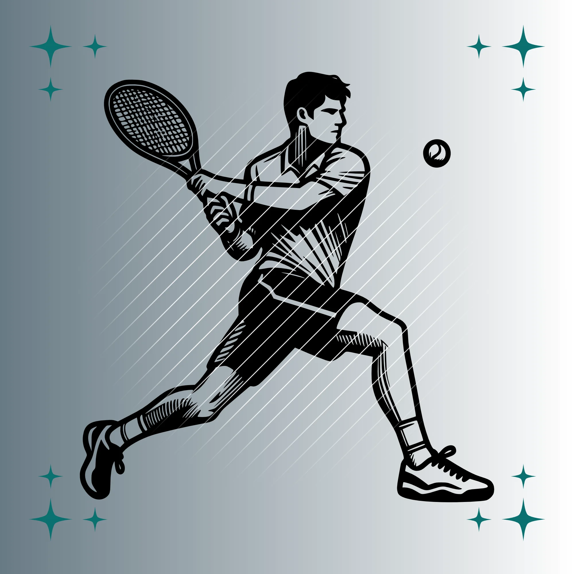 Tennisspieler | Plotterdatei SVG & PNG