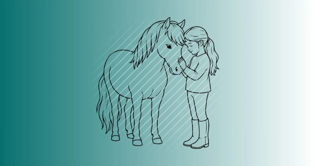 Welsh-Pony & Mädchen | Plotterdatei SVG & PNG