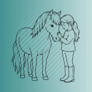 Welsh-Pony & Mädchen | Plotterdatei SVG & PNG