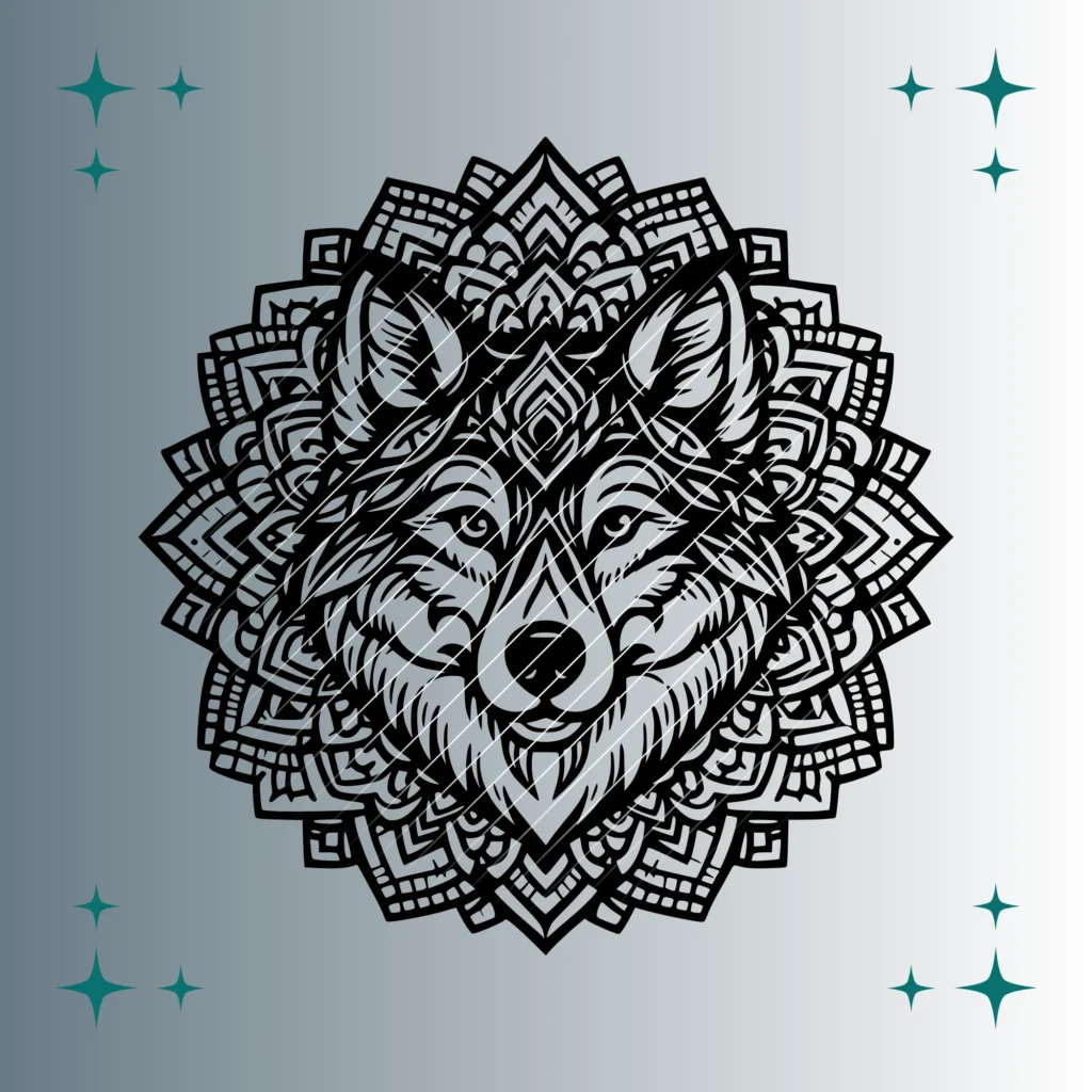 Wolf Mandala #2 | Plotterdatei SVG & PNG