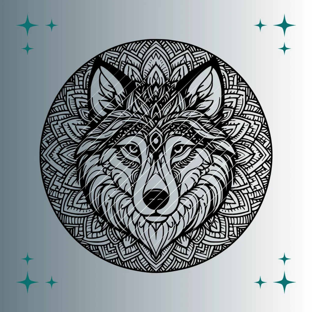 Wolf Mandala #3 | Plotterdatei SVG & PNG