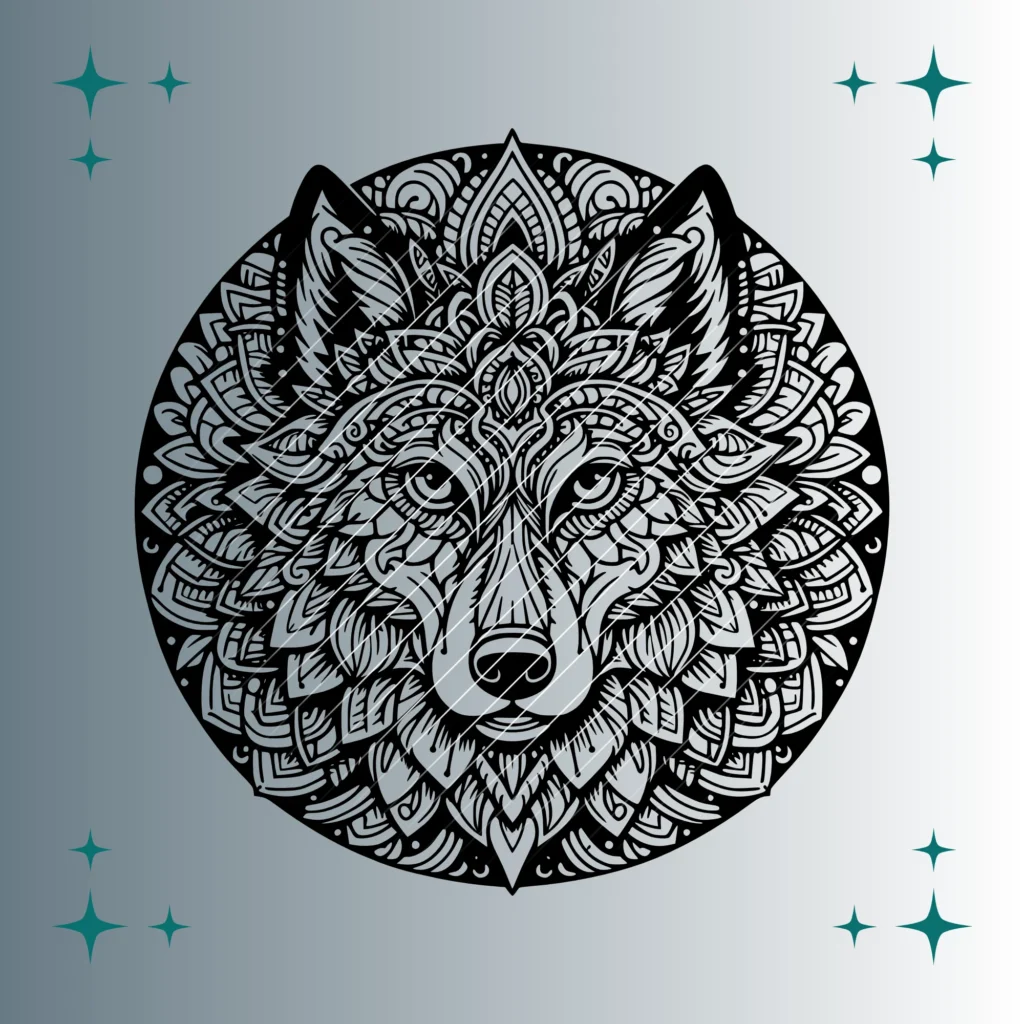 Wolf Mandala | Plotterdatei SVG & PNG