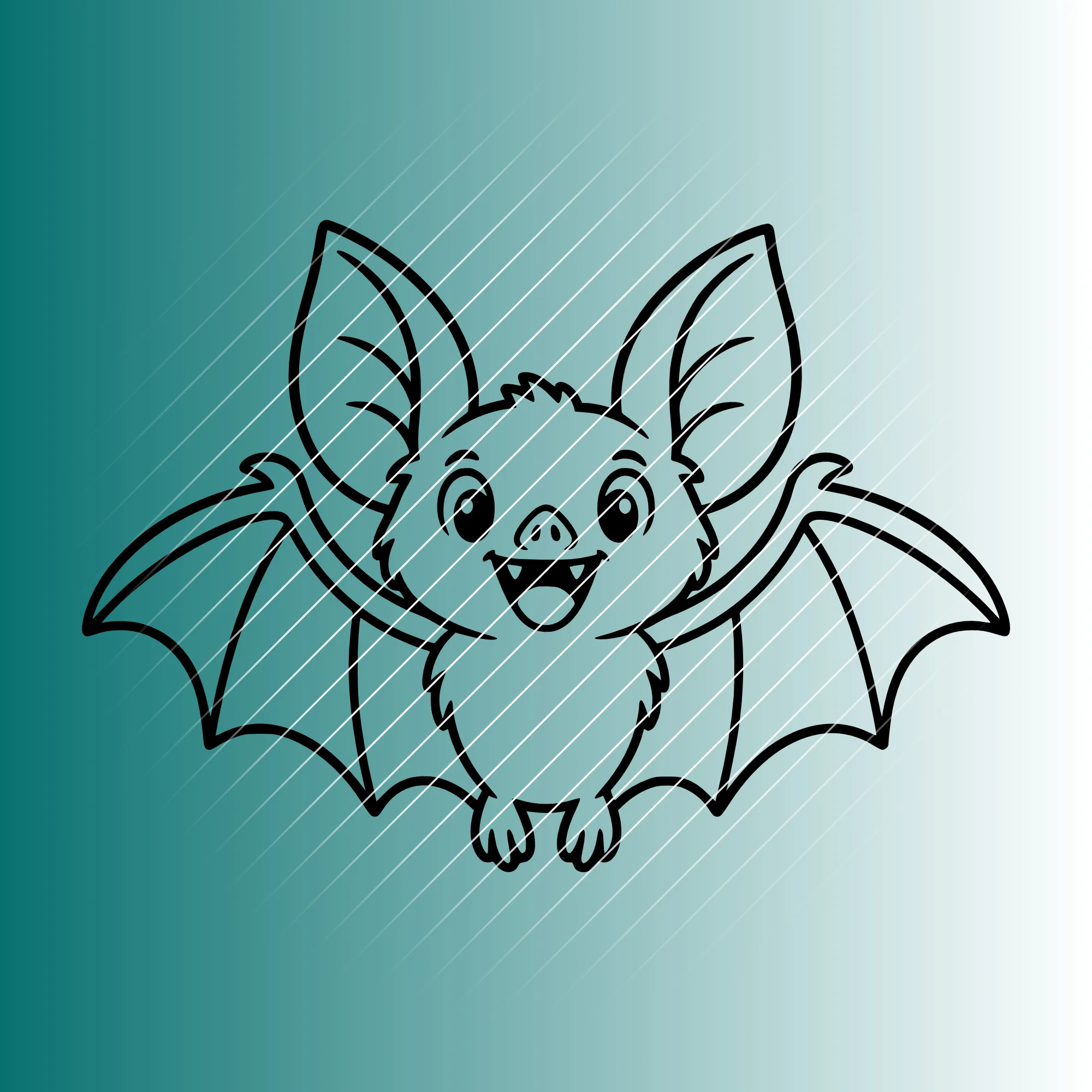 Fröhliche Fledermaus #2 | Plotterdatei SVG & PNG