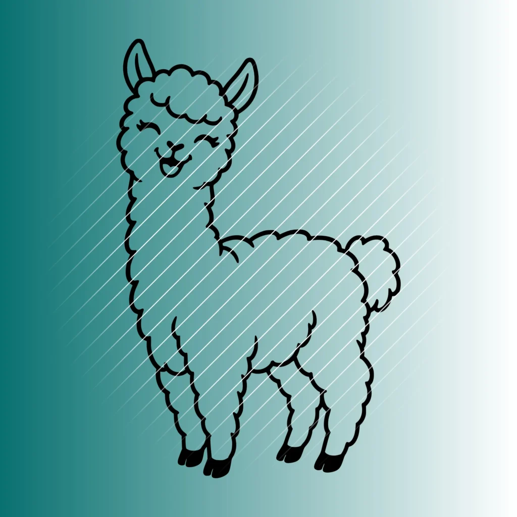 Fröhliches Alpaka | Plotterdatei SVG & PNG