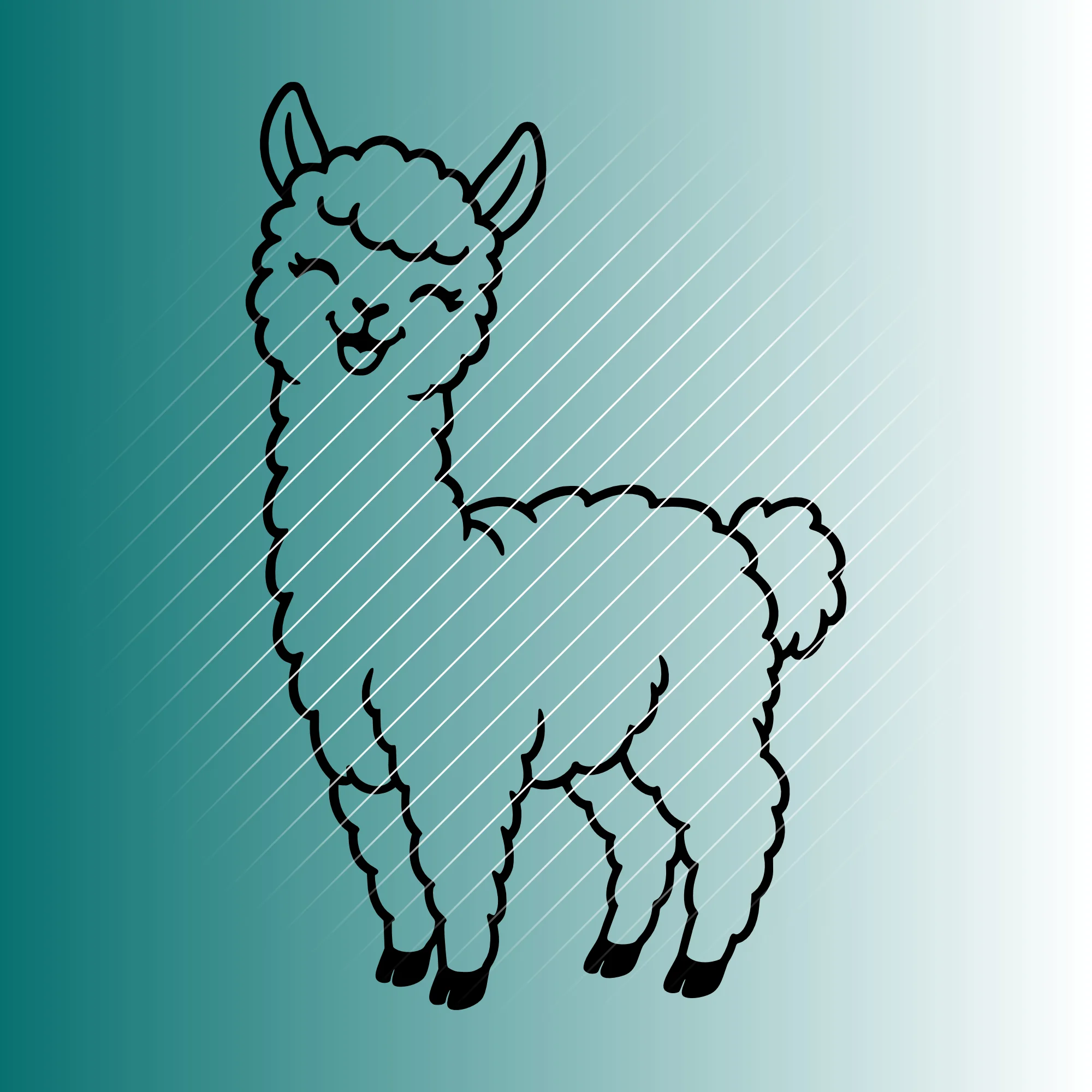 Fröhliches Alpaka | Plotterdatei SVG & PNG
