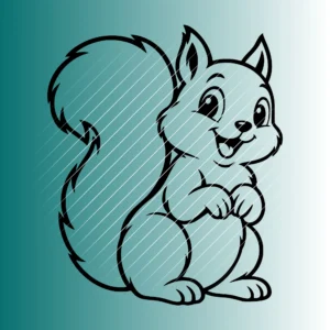 Fröhliches Eichhörnchen | Plotterdatei SVG & PNG