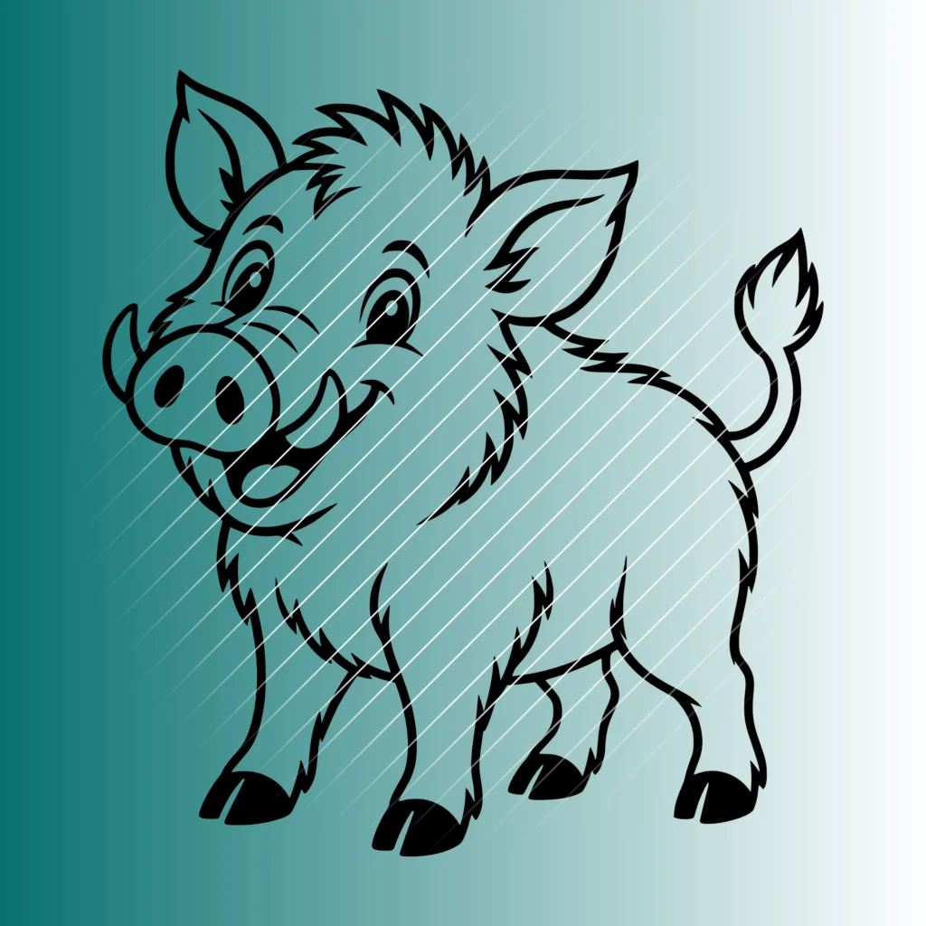 Fröhliches Wildschwein | Plotterdatei SVG & PNG