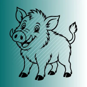 Fröhliches Wildschwein | Plotterdatei SVG & PNG